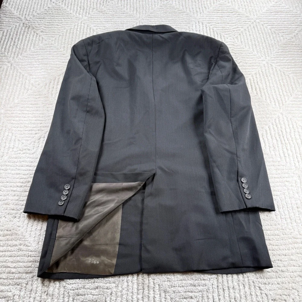 Burberry London Blazer Men's 39 Reg Charcoal Grey Pinstripe Wool Sport Coat Luxe